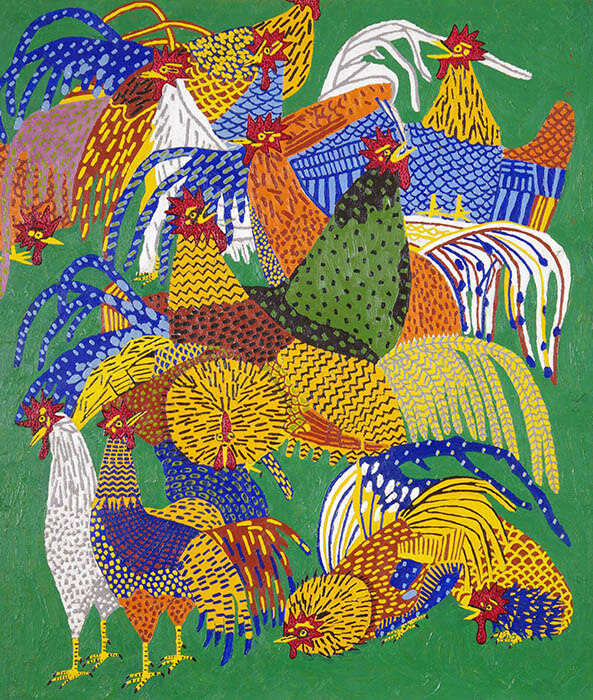 《群鶏》 油彩 1960（昭和35）年
© Kiyoshi Yamashita / STEPeast 2023