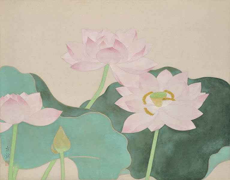 小林古径《蓮》1932(昭和7)年　絹本・彩色
山種美術館