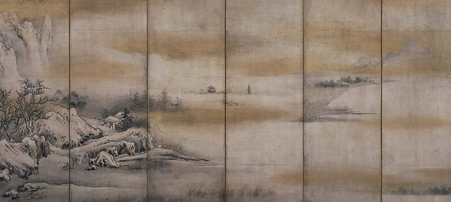 「瀟湘八景図屏風」(左隻)　長谷川等伯筆　東京国立博物館蔵 Image TNM Image Archives

