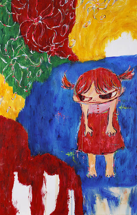 「Untitled」2006年　キャンバスにアクリル　227.6×146.2cm　ロッカクアヤコ


