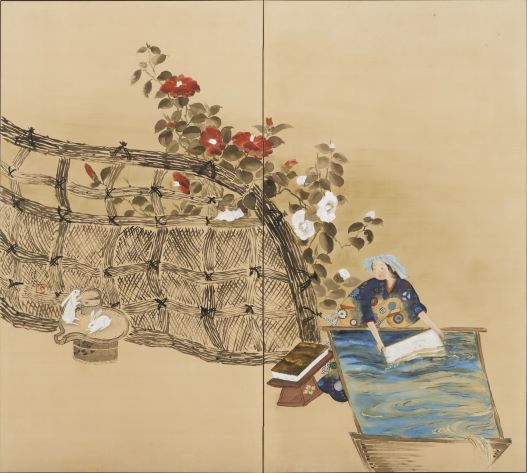 冨田溪仙《紙漉き》1928(昭和3)年　東京国立近代美術館蔵
