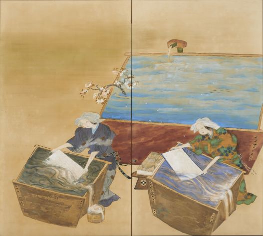 冨田溪仙《紙漉き》1928(昭和3)年　東京国立近代美術館蔵
