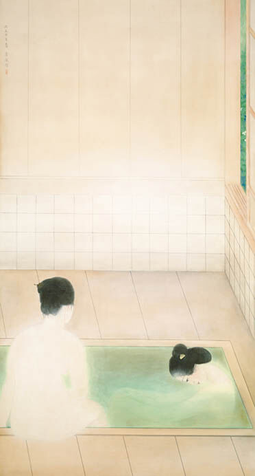 小林古径《出湯》1921(大正10)年　絹本・彩色
東京国立博物館 [6/27-7/17展示]
Image：TNM Image Archives