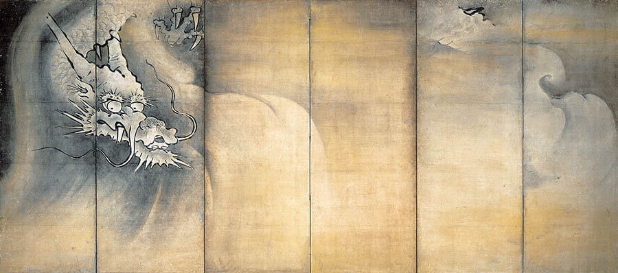 「龍虎図屏風」（左隻）　長谷川宗也(新之丞)筆　京都市・相国寺蔵

