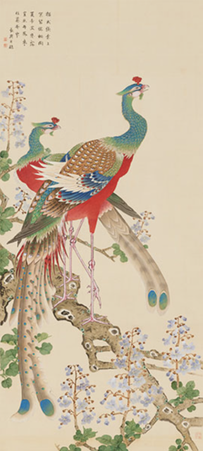 小室翠雲 《賦色紫桐丹鳳図》 1939-45年