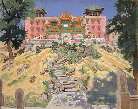 安井曾太郎「承徳の喇嘛廟」　昭和12年（1937）

