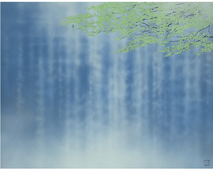 須藤 和之「水のしぶき」
サイズ：10号
岩絵の具、紙本