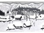 「会津の冬(34) 」1978年 木版画 45×89.5㎝