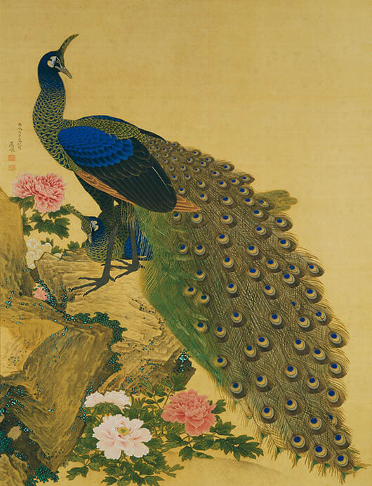 円山応挙《牡丹孔雀図》 江戸時代 安永5年（1776）

