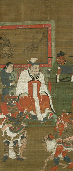 地獄十王図（秦広王図）　日本・室町時代　15 世紀　根津美術館蔵

