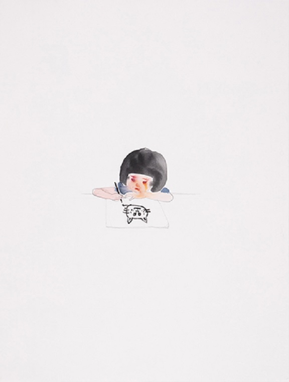 「タローを描く」紙に鉛筆、水彩色鉛筆、水彩 66.0×50.0cm
2022年 Photo by Tamotsu Kido