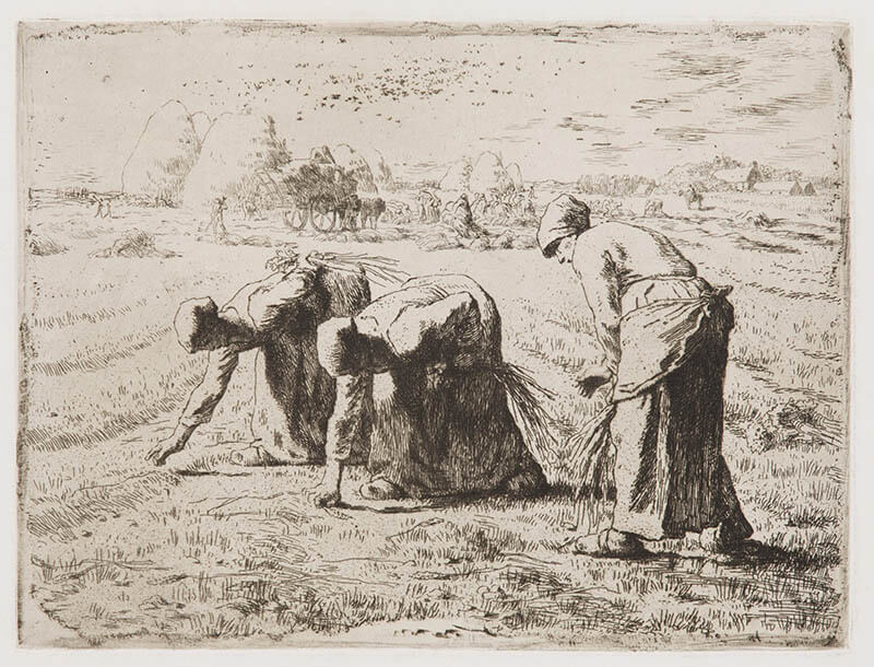 ジャン=フランソワ・ミレー《落ち穂拾い(初版)》　1855年　山梨県立美術館蔵

