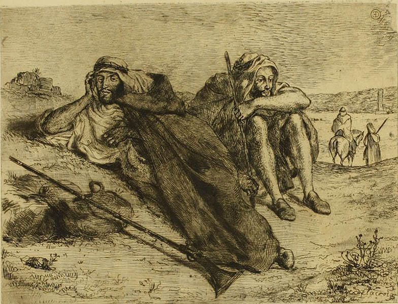 ウジェーヌ・ドラクロワ《オランのアラブ人》1865年、エッチング、町田市立国際版画美術館

