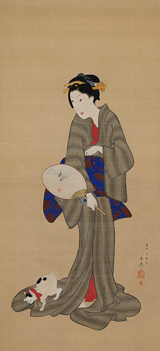 歌川広重《美人と猫図》1856年／福田美術館蔵

