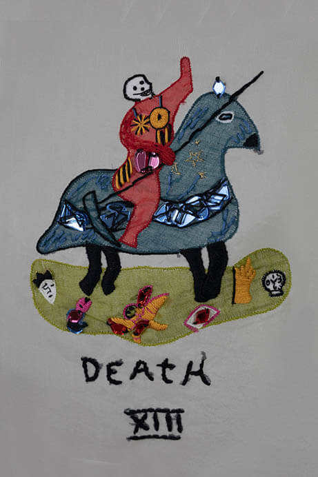 メゾン・ヴェルモン《刺繍見本〈タロットカード13「死神」〉》メゾン・ヴェルモン蔵

