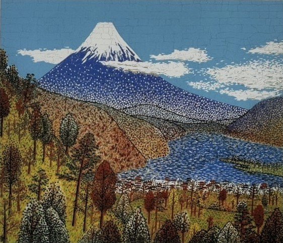 タイトル　「日本平からの富士」
サイズ　画寸　４５２×５２７　額寸　７３３×８３１ｍｍ
リトグラフ