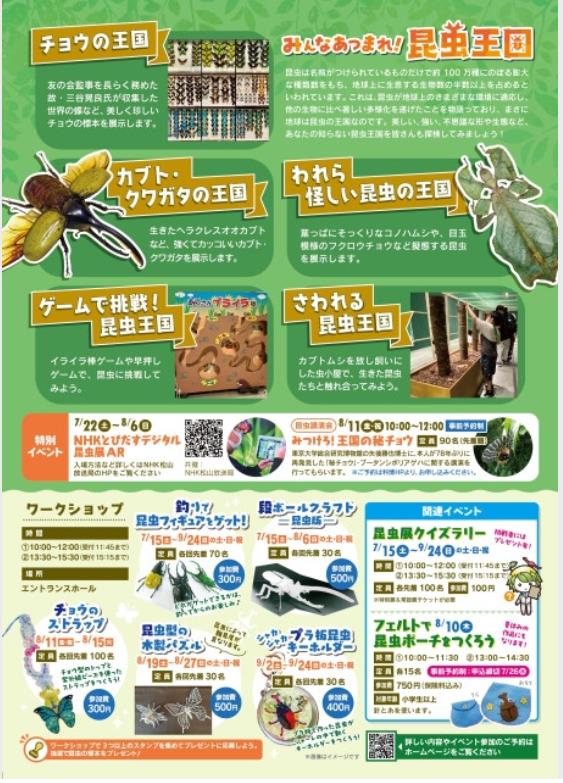 特別展「みんなあつまれ！昆虫王国」愛媛県総合科学博物館