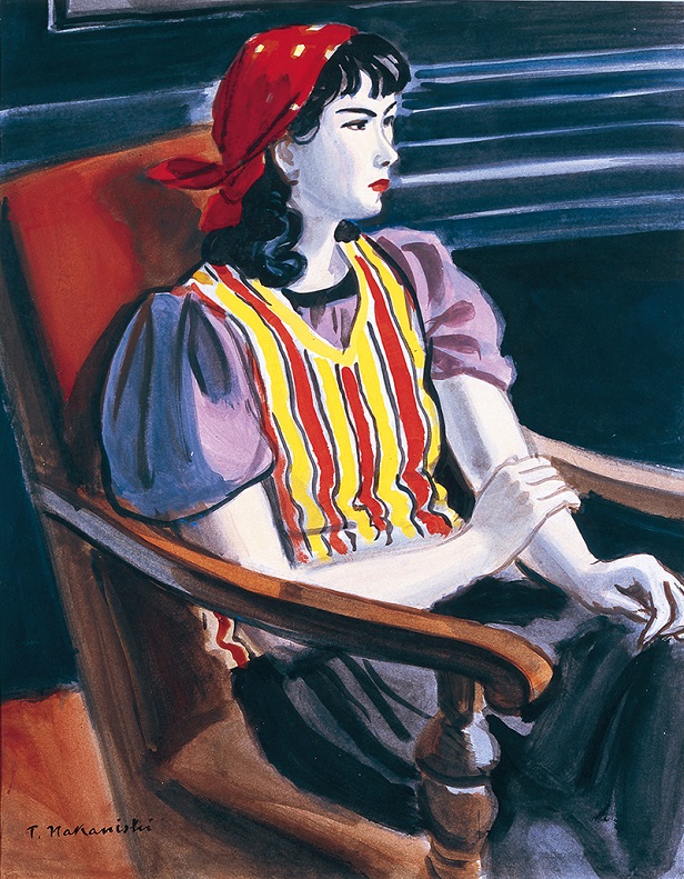 中西利雄《赤いスカーフ》1938年

