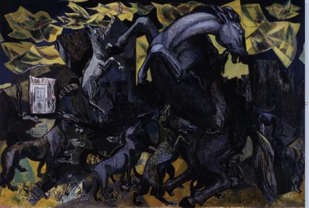 《夜》 1937、油彩・カンヴァス、197.5×289.5