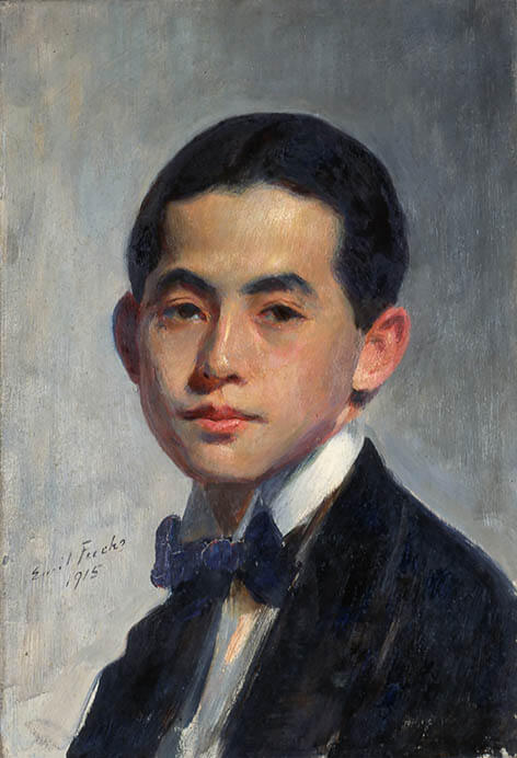 エーミール・フックス《久米民十郎の肖像》1915年　油彩、板　神奈川県立近代美術館

