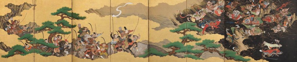 
伝 岩佐又兵衛筆《妖怪退治図屏風》日本・江戸時代17世紀 個人蔵
