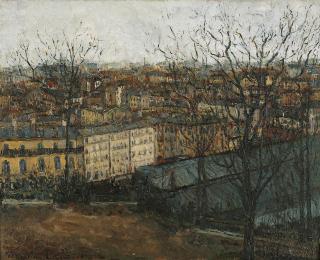モンマルトルのサン＝ピエール広場から眺めたパリ 1908年頃
