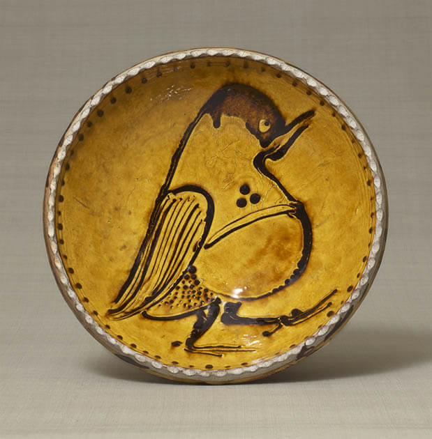 《黄釉鳥文鉢》舩木研兒　1952年頃 日本民藝館蔵