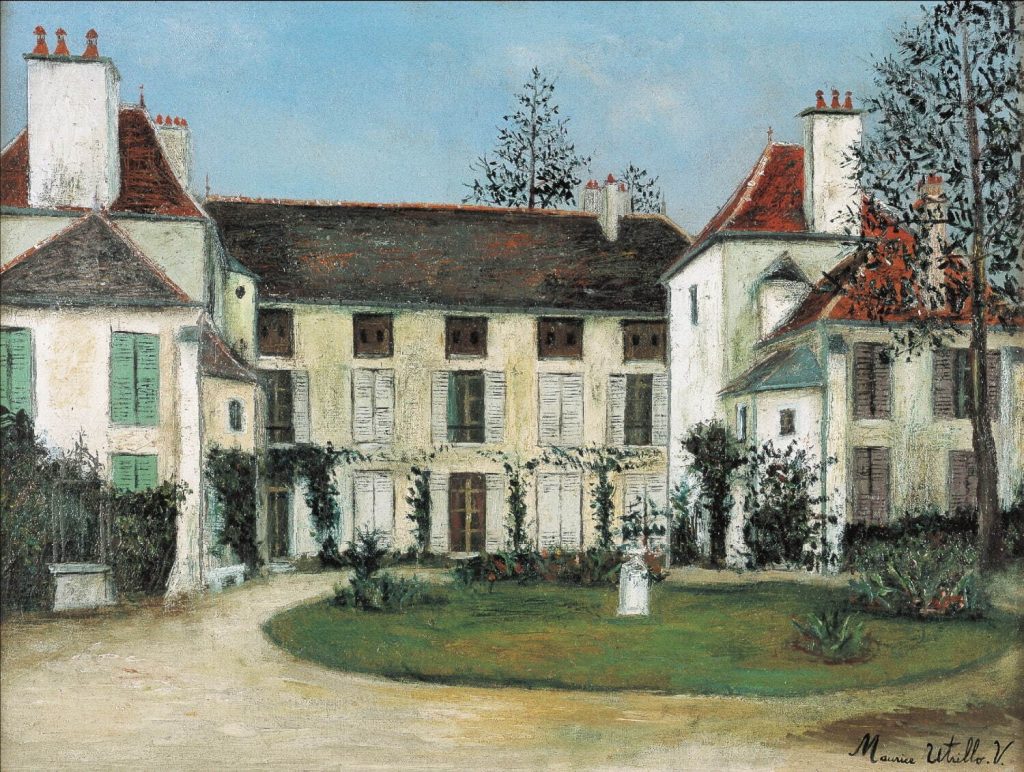 モーリス・ユトリロ 《ブール＝ラ＝レーヌのスペイン皇女の館(オー＝ドゥ＝セーヌ県)》 1915年頃　©︎Helene Bruneau 2023
