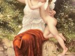 〈ベルリンK.P.M.〉 「天使と戯れる女性」 画面寸法：縦28.5cm 横19cm 1900年前後