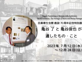 創設70周年記念特別展「亀谷 了と亀谷俊也が遺したもの・こと」目黒寄生虫館