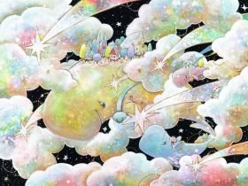 「星降る夜の旅」 アクリル 30 × 41 cm