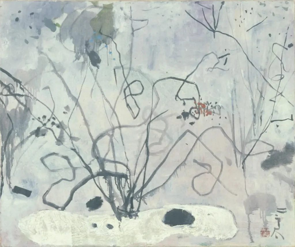 山喜多次郎太《残雪》油彩・画布、1963年
