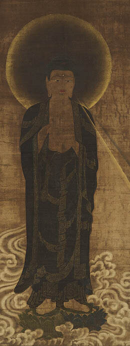 「阿弥陀来迎図」鎌倉時代　13～14世紀（修理後初公開）

