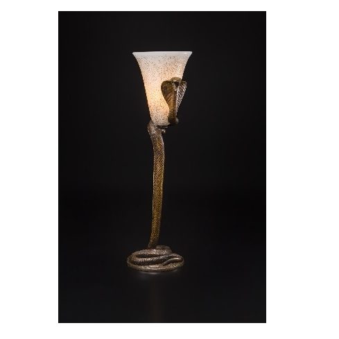 作家名：ドーム&エドガー・ブラント
作品名：ランプ「コブラ」
サイズ：高さ52cm
製法：エッチング、ブロンズ彫刻