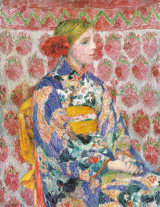 児島虎次郎《和服を着たベルギーの少女》1910年　油彩・キャンバス　高梁市成羽美術館蔵

