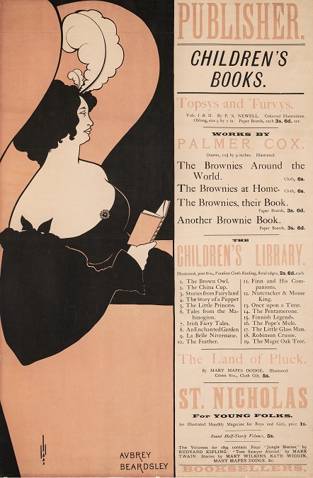 オーブリー・ビアズリー《『子供の本』（Ｔ．フィッシャー・アンウィン社）の宣伝ポスター》1894年、石版画