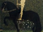 グスタフ・クリムト《人生は戦いなり（黄金の騎士）》 油彩・テンペラ・金箔、画布　1903年