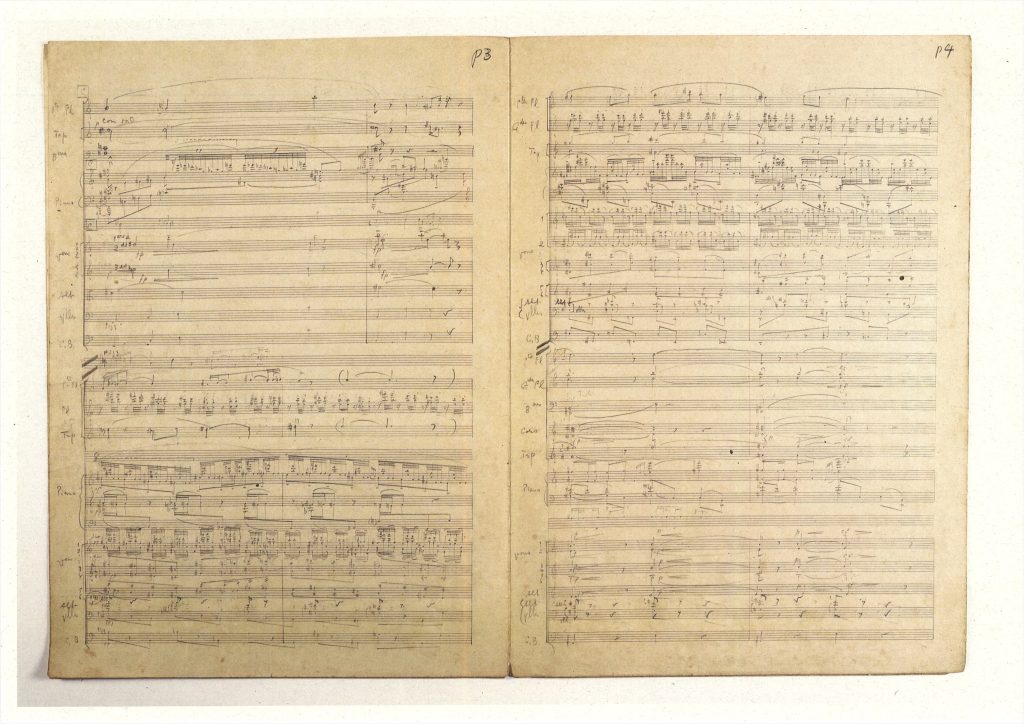 松平頼則作曲 《主題と変奏》より第一変奏 自筆譜（1951年頃、個人蔵）

