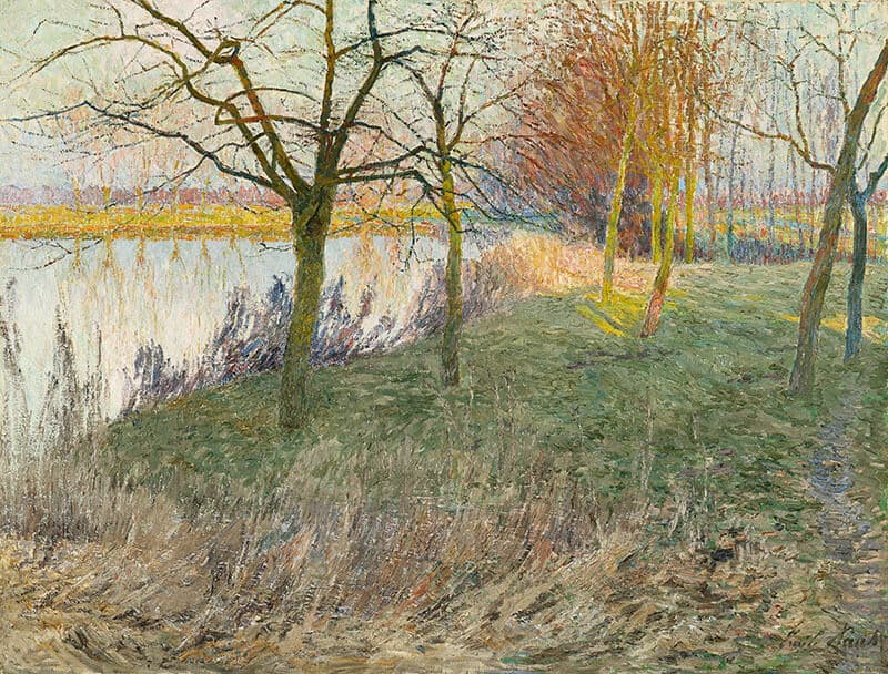 エミール・クラウス《冬の果樹園》1911年　油彩・キャンバス　大原美術館蔵

