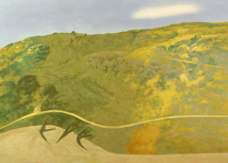 烏頭尾 精《上居への道》昭和56(1981)年　第8回創画展　紙本着色 162×227