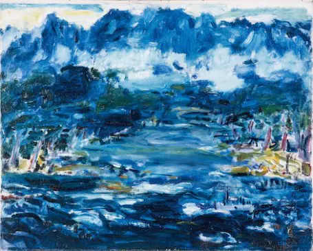 《立山連峰を望む海岸風景》 1950年頃 NHK富山放送局（南砺市立福光美術館寄託）

