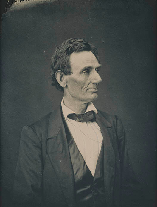 エイブラハム・リンカーン　1860年　アレクサンダー・ヘスラー(1823-1895)／ジョージ・B. エアーズ(1867-?)　プラチナ・プリント

