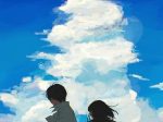 「夏の青の空」 デジタルペインティング、キャンバス F20 オリジナル