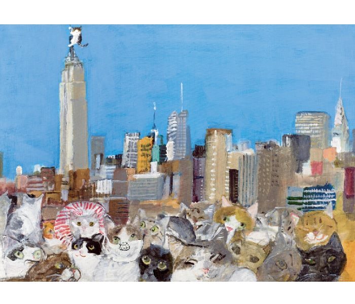 久下貴史【Crowd Cat Manhattan「猫のひしめくマンハッタン」】©NY ARTISTS GUILD 2022