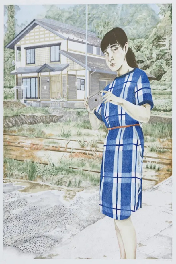 《窓（栄村）》2018 リトグラフ、かきた紙　650×550㎜　撮影、オカモトアユミ