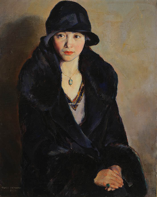 上山鳥城男《黒衣の肖像(上山夫人)》1928年　油彩、キャンバス　個人蔵

