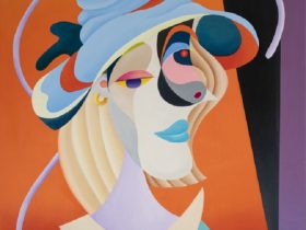 塚本暁宣 《Wrinkled Blue Hat》2023年、油彩・キャンバス、91.0 x 72.7 cm