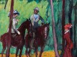 キース・ヴァン=ドンゲン 「森の中の騎手たち / Cavaliers dans les bois」 1950年頃 油彩、キャンバス　41×33cm