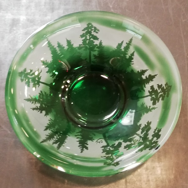 色キセ皿「森林」22Cm丸

