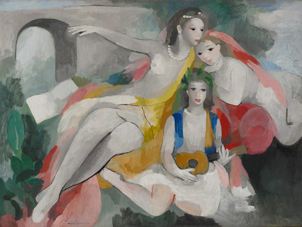 マリー・ローランサン《三人の若い女》1953年頃、マリー・ローランサン美術館

